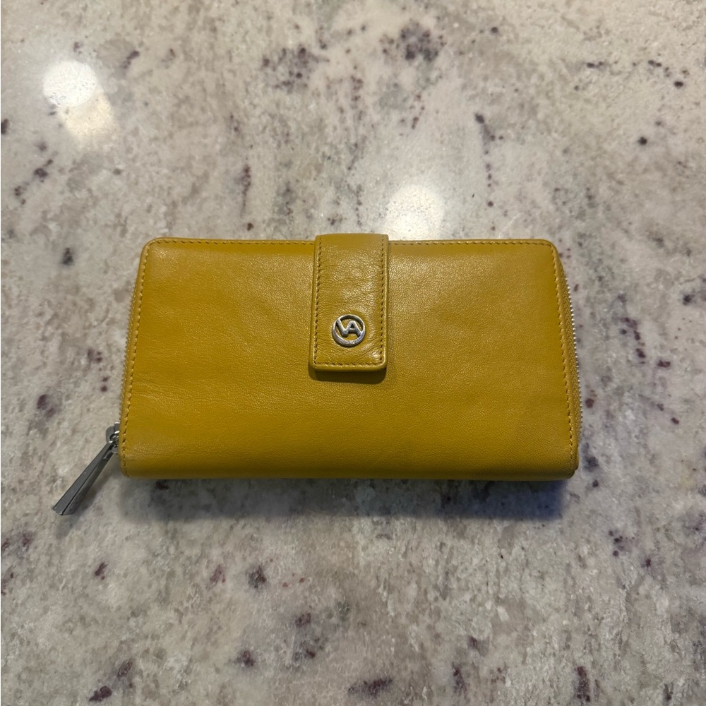 Valentina Mustard Leather Wallet